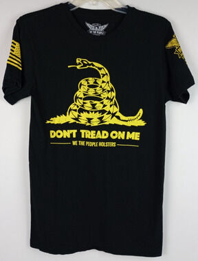 We The People Holsters Mens S Black Yellow Dont Treat On Me Snake Tshirt USA
